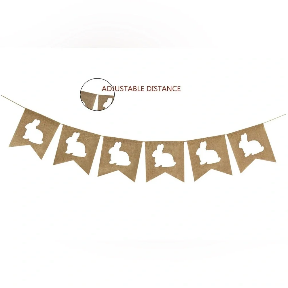 Bunny Burlap Garland Easter Baby Shower Nursery Decoration